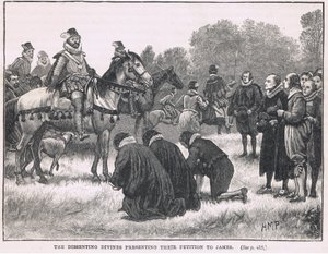 Les divins dissidents présentant leur pétition à Jacques 1603